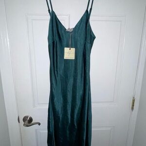 Elegant Teal Slip Dress